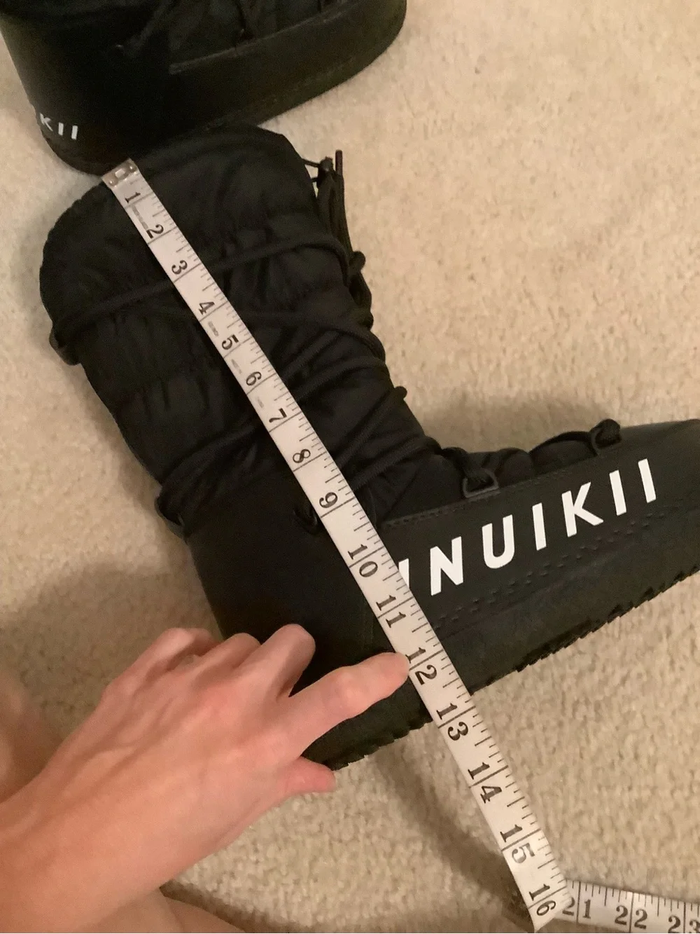 Free People x INUIKII Mountain High Black Puffer Moon Snow Boots Women's Size 40